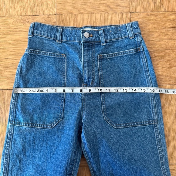 Madewell The 90s Straight Cargo Jeans Size 26 Blue High Rise Denim - Picture 9 of 12